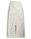 Lou Lou Belle Ville Paris Woman Midi Skirt Off White Size M Cotton, Elastane