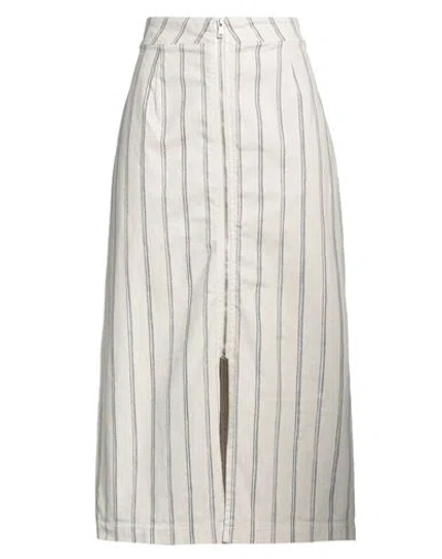 Lou Lou Belle Ville Paris Woman Midi Skirt Off White Size M Cotton, Elastane