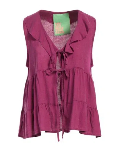 Lou Lou Belle Ville Paris Woman Shirt Mauve Size Onesize Linen, Viscose In Purple
