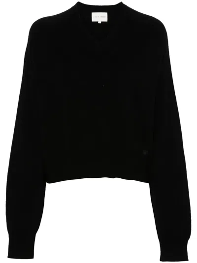 Lou Lou De Saison "anzor" Lds V Neck Boxy Sweater In Black