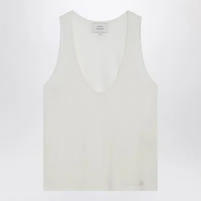 Lou Lou De Saison Canotta Avorio In Jersey Di Misto Lana In Multi