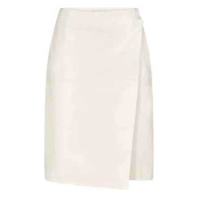 Lou Lou De Saison Gora Asymmetric Wrap Midi Skirt In Neutral