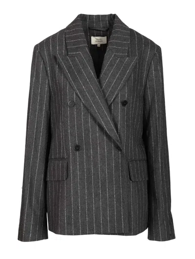 Lou Lou De Saison Kalen Double Breasted Jacket Jackets Grey In Gray