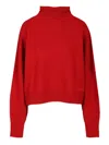Lou Lou De Saison Luke Stand Collar Sweater Knitwear Red In Red