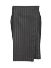 Lou Lou De Saison Mason Knee Length Wrap Skirt Skirts Grey In Multi
