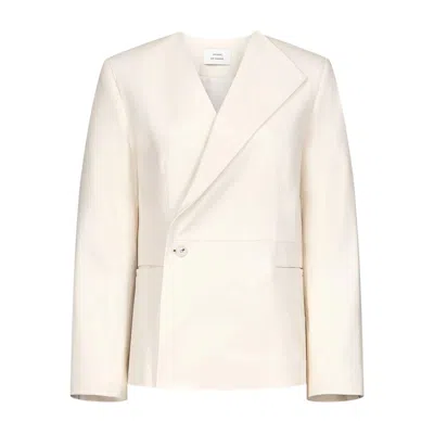Lou Lou De Saison Paoli Asymmetric Leather Jacket In Neutral