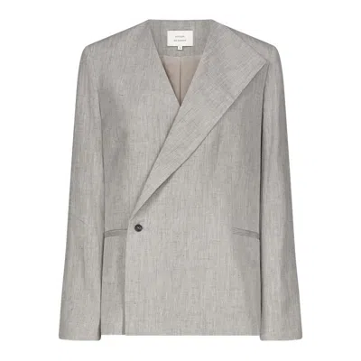 Lou Lou De Saison Suna Asymmetrical Blazer In Gray