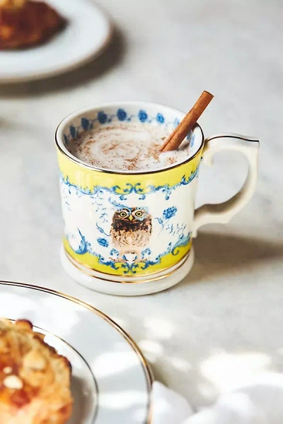 Lou Rota Hand-painted Stoneware Mug In Multi