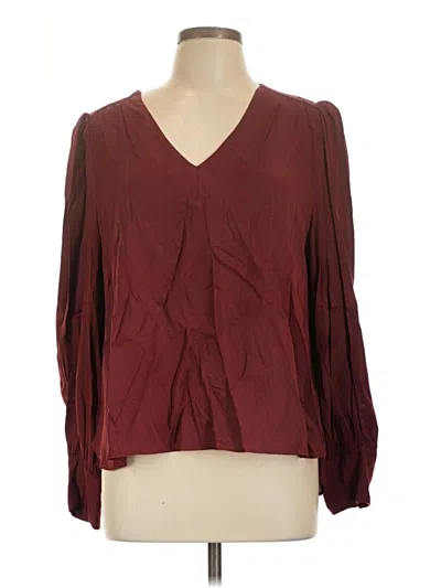 Pre-owned Louche Long Sleeve Blouse In Burgundy