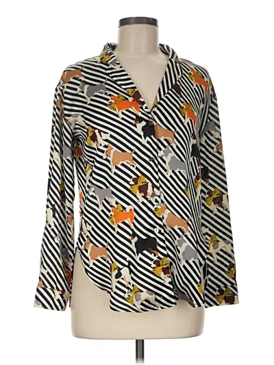 Pre-owned Louche Long Sleeve Blouse In Gold