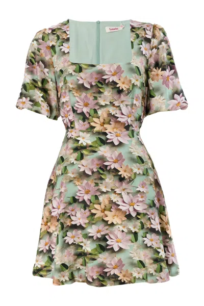 Louche Women's Agata 3d Daisy Print Mini Dress - Green