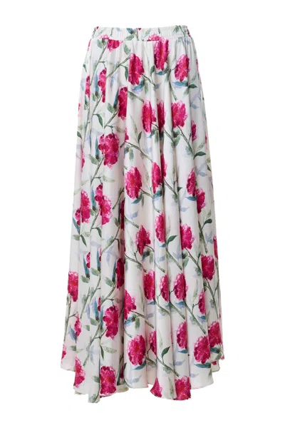 Louche Women's Agatha Loveflower Print Circle Midi Skirt In Black