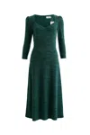 Louche Women's Ambrose Sustainable Marl Sweetheart Neck Midi Dress – Green In Green