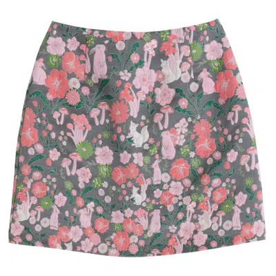Louche Women's Aubin Fairytale Jacquard Mini Skirt - Pink In Gray