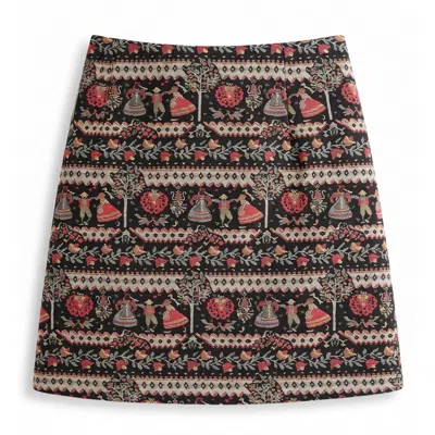 Louche Women's Aubin Heirloom Jacquard A-line Mini Skirt - Black In Multi