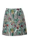 Louche Women's Aubin Jungle Jacquard A-line Mini Skirt - Green In Green