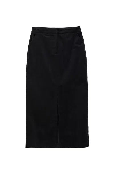 Louche Women's Balthazar Babycord Midaxi Pencil Skirt - Black