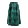Louche Women's Bia Winter Check Button Through Skirt – Green In Green
