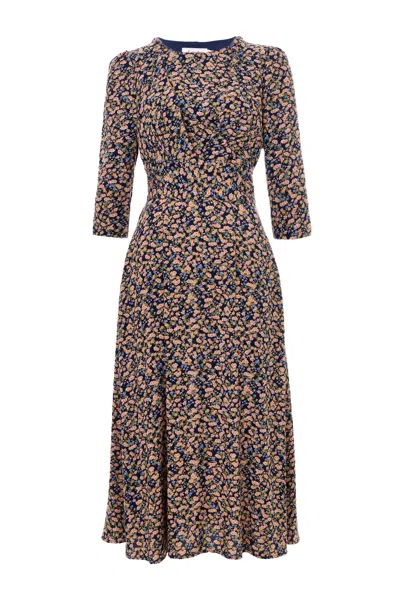 Louche Women's Birte Spring Ditsy Print Midi Dress In Blue
