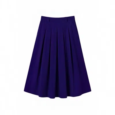 Louche Women's Blue Alexia Recycled Cotton Midaxi Skirt - Navy