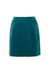 Louche Women's Blue Dylan Babycord Mini Skirt - Petrol In Blue