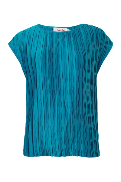 Louche Women's Blue Korine Pleat Surprise Top - Petrol