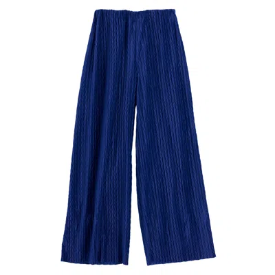 Louche Women's Blue Melvin Velvet Pleat Trouser - Cobalt