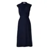 Louche Women's Blue Urbain Satin Back Crepe Wrap Midi Dress - Navy In Blue