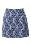 Louche Women's Blue / White Aubin Wedgewood Jacquard A-line Mini Skirt In Blue/white