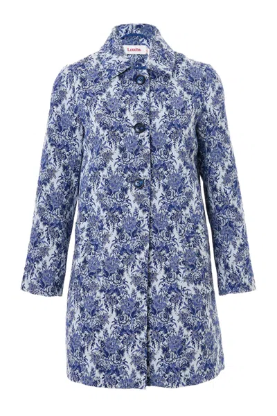 Louche Women's Blue / White Dryden Wedgewood Jacquard Short Coat In Blue/white