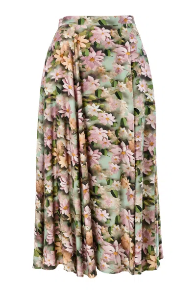 Louche Women's Brisa 3d Daisy Print Midi Skirt - Green
