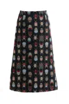 Louche Women's Buffy Beetlejuice Jacquard Midi Skirt – Multicoloured