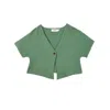Louche Women's Cloe Linen Mix Waistcoat Top - Green