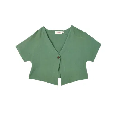 Louche Women's Cloe Linen Mix Waistcoat Top - Green