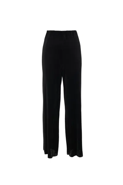Louche Women's Clothide Pleated Wide Leg Trousers - Black