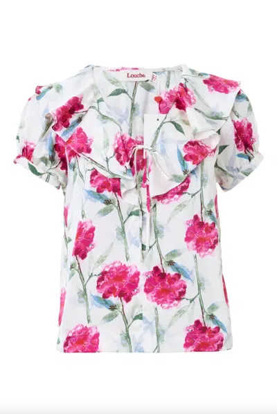 Louche Women's Eloise Loveflower Print Puff Sleeve Blouse