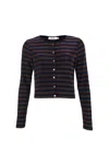 LOUCHE WOMEN'S GOLD / BLACK JAYDA SPARKLE STRIPE CARDIGAN - GOLD