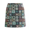 Louche Women's Green Aubin Seventies Patch Jacquard A-line Mini Skirt – Multicoloured In Green