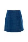Louche Women's Green / Blue Aubin Wyoming Check A-line Mini Skirt - Blue In Green/blue