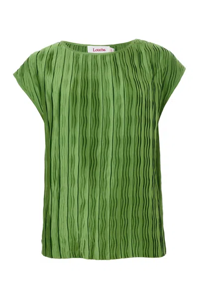 Louche Women's Green Korine Pleat Surprise Top - Fern