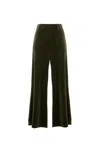 Louche Women's Green Melvin Velvet Wide Leg Trousers - Sage In Green