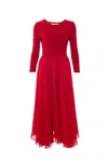 LOUCHE WOMEN'S HUXLEY BALLERINA STYLE MAXI DRESS - RED