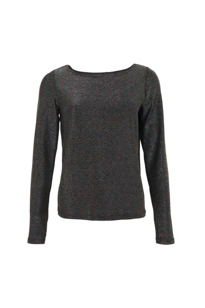 Louche Women's Josiane Sparkle Boat Neck Top - Multi In Black