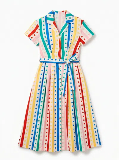 Louche Women's Lily Spots And Stripes Midi Shirtdress In Multi