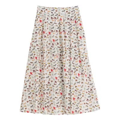 Louche Women's Lizea Dogs Day Midi Shirt - Multicoloured In White