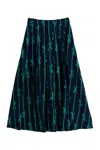 Louche Women's Lizea Tie Up Midi Skirt - Navy In Blue