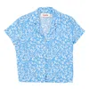 Louche Women's Marika Negative Floral Print Short Sleeve Shirt - Blue