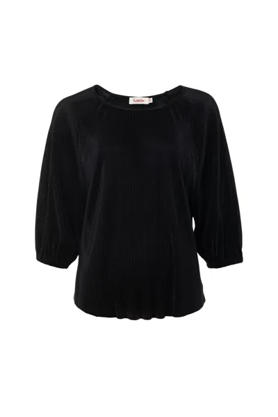 Louche Women's Mayanna Pleat Sleeve Top - Black