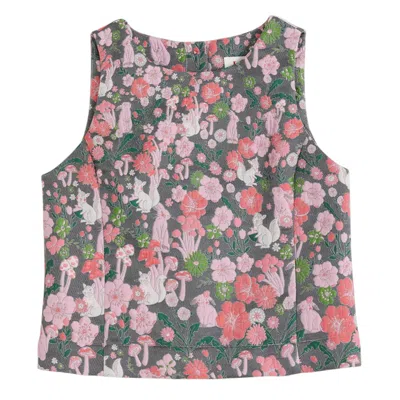 Louche Women's Mea Fairytale Jacquard Sleeveless Top - Pink In Gray