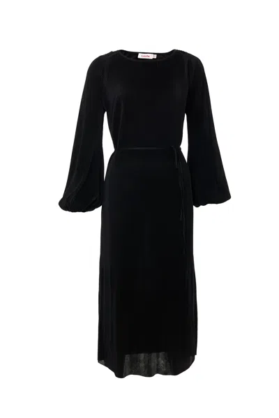 Louche Women's Milene Pleat Long Sleeve Midi Dress - Black